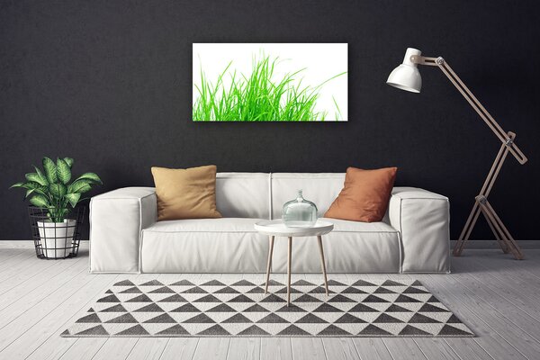 Tablou pe panza canvas Iarbă Floral Verde Alb