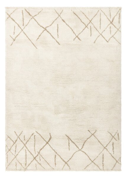 Covor crem lavabil, țesut manual din lână 120x170 cm Azera Crosshatch – Asiatic Carpets