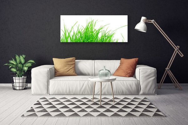 Tablou pe panza canvas Iarbă Floral Verde Alb