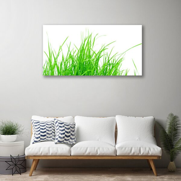 Tablou pe panza canvas Iarbă Floral Verde Alb