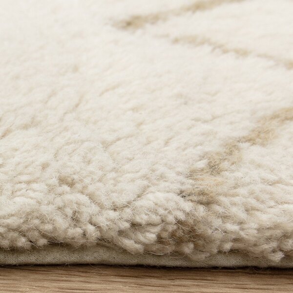 Covor crem lavabil, țesut manual din lână 120x170 cm Azera Crosshatch – Asiatic Carpets