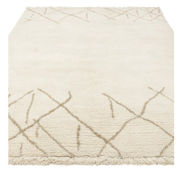 Covor crem lavabil, țesut manual din lână 120x170 cm Azera Crosshatch – Asiatic Carpets