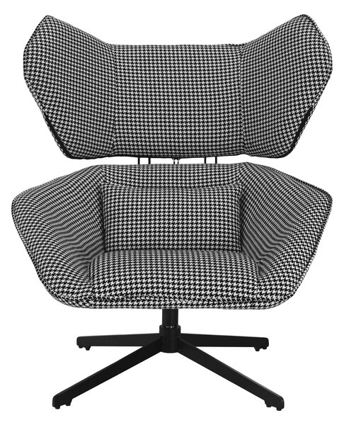 KONDELA Scaun pivotant de lux, cu model / negru, KAILAN
