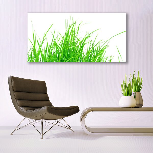 Tablou pe panza canvas Iarbă Floral Verde Alb