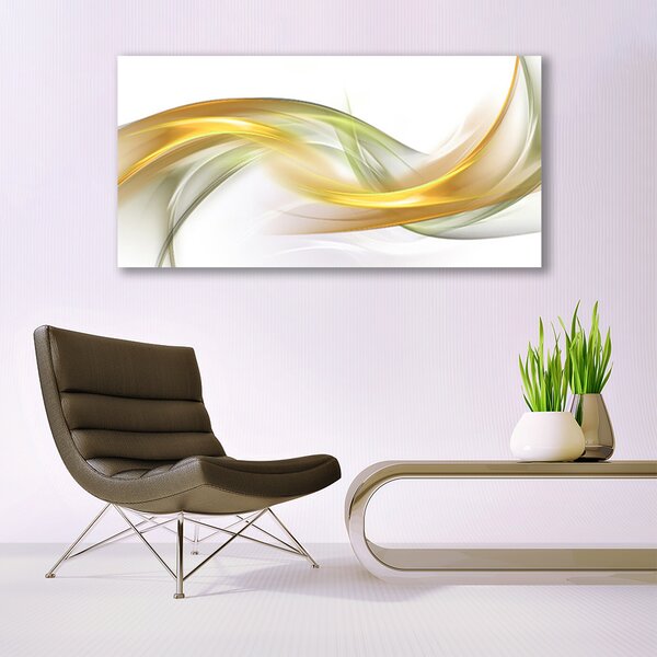 Tablou pe sticla Abstract Art aur galben