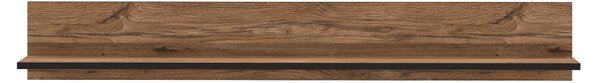 Etajera suspendata din pal Sedna Stejar / Negru, l180xA22,3xH25,8 cm