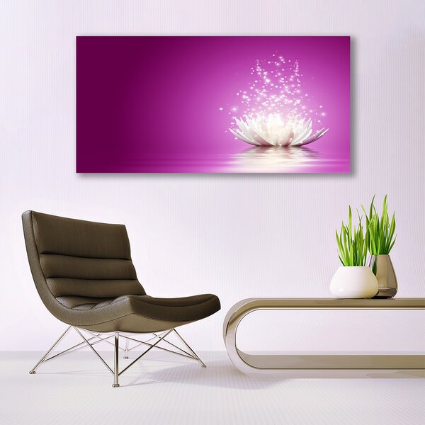 Tablou pe sticla Lotus Flower Floral violet