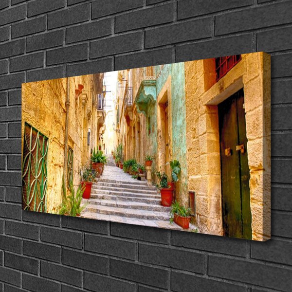 Tablou pe panza canvas Old Town Street Case Multi