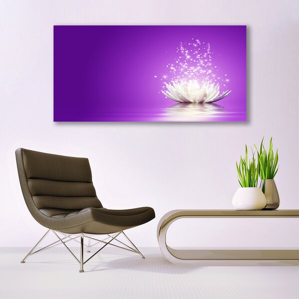 Tablou pe sticla Lotus Flower Floral violet