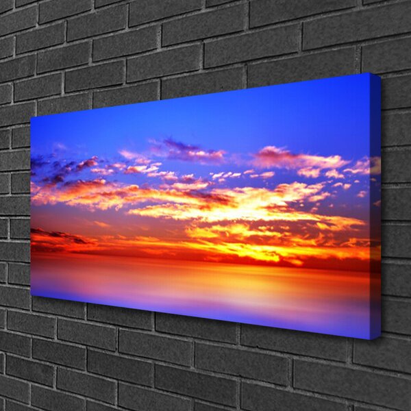 Tablou pe panza canvas Sky Nori Sea Peisaj Albastru Violet Roșu