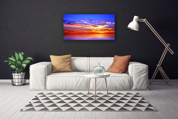 Tablou pe panza canvas Sky Nori Sea Peisaj Albastru Violet Roșu