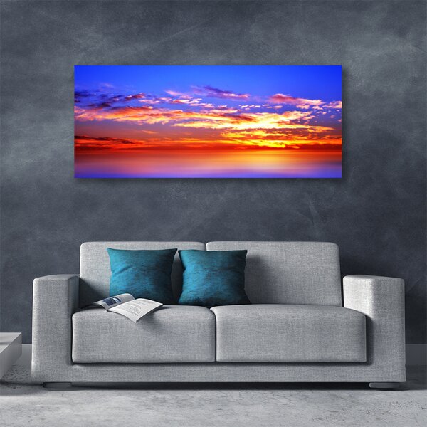 Tablou pe panza canvas Sky Nori Sea Peisaj Albastru Violet Roșu