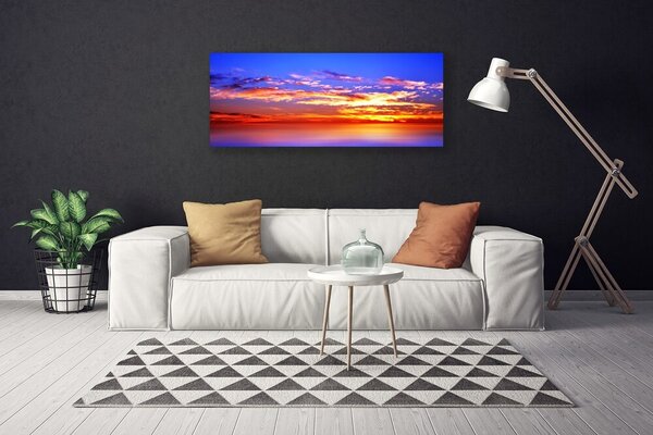 Tablou pe panza canvas Sky Nori Sea Peisaj Albastru Violet Roșu