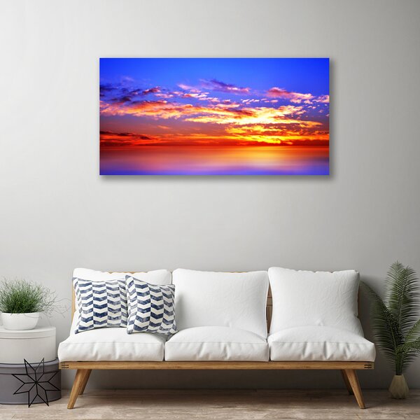 Tablou pe panza canvas Sky Nori Sea Peisaj Albastru Violet Roșu