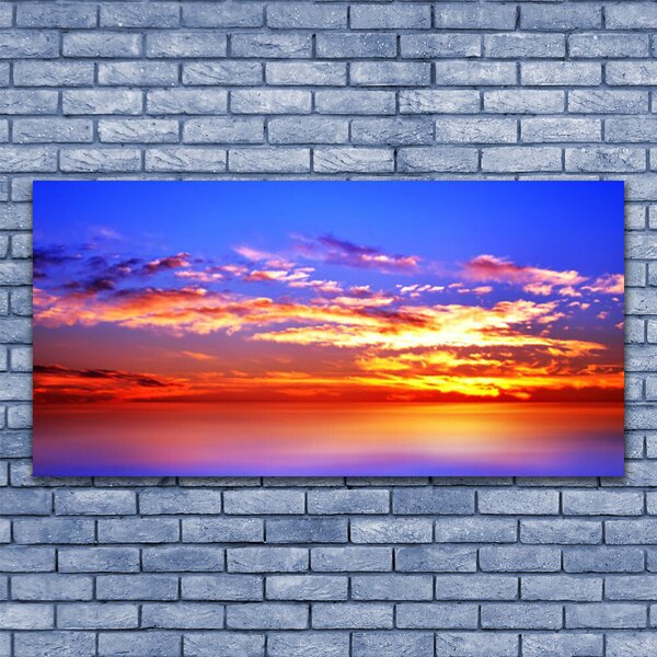 Tablou pe panza canvas Sky Nori Sea Peisaj Albastru Violet Roșu