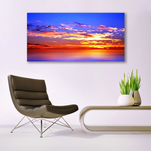 Tablou pe panza canvas Sky Nori Sea Peisaj Albastru Violet Roșu