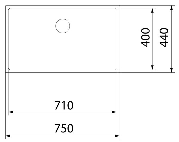 Teka Be Linea chiuveta din oțel cu sifon 75x44 cm 115000066