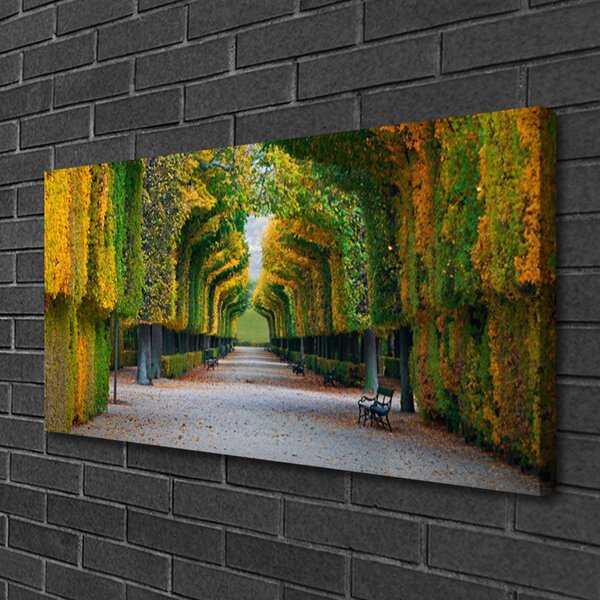 Tablou pe panza canvas Parcul de toamnă Grădină Natura Verde Galben