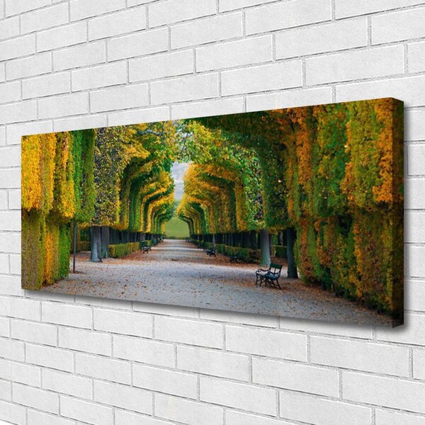 Tablou pe panza canvas Parcul de toamnă Grădină Natura Verde Galben