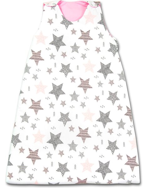 Sac de dormit copii reglabil 6-36 luni Kidizi All Pink Stars, 1 tog