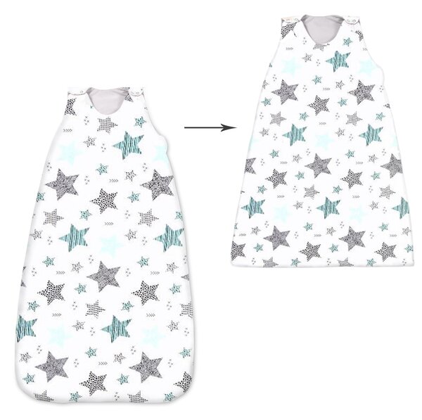 Sac de dormit copii reglabil 6-36 luni Kidizi All Mint Stars, 1 tog