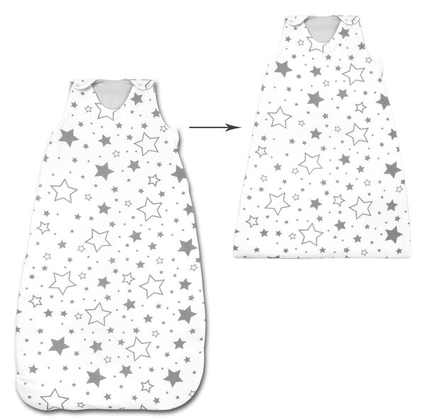 Sac de dormit copii reglabil 6-36 luni Kidizi Galaxy Grey, 1 tog