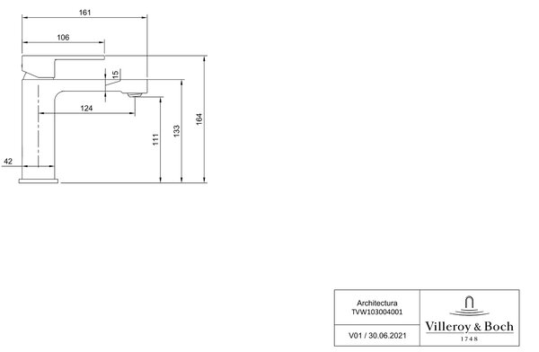 Villeroy & Boch Architectura baterie lavoar stativ crom TVW10300400161