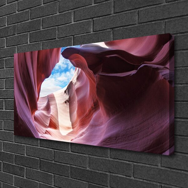 Tablou pe panza canvas Rock River Cazare Art roz albastru