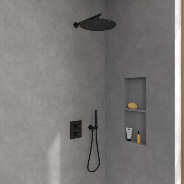 Villeroy & Boch Universal Taps & Fittings baterie cadă-duș ascuns cu termostat negru TVD000653000K5