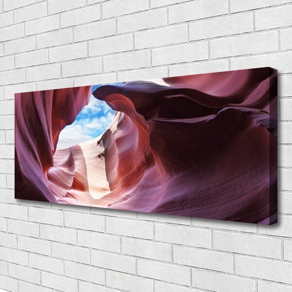 Tablou pe panza canvas Rock River Cazare Art roz albastru