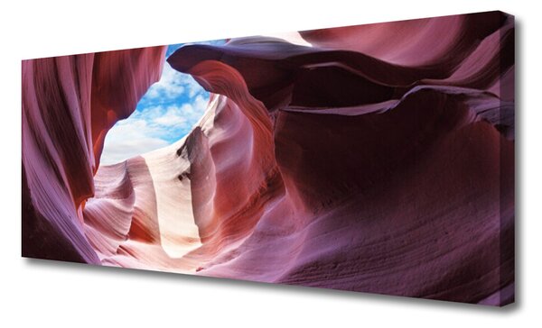 Tablou pe panza canvas Rock River Cazare Art roz albastru