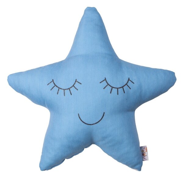 Pernă din amestec de bumbac pentru copii Mike & Co. NEW YORK Pillow Toy Star, 35 x 35 cm, albastru