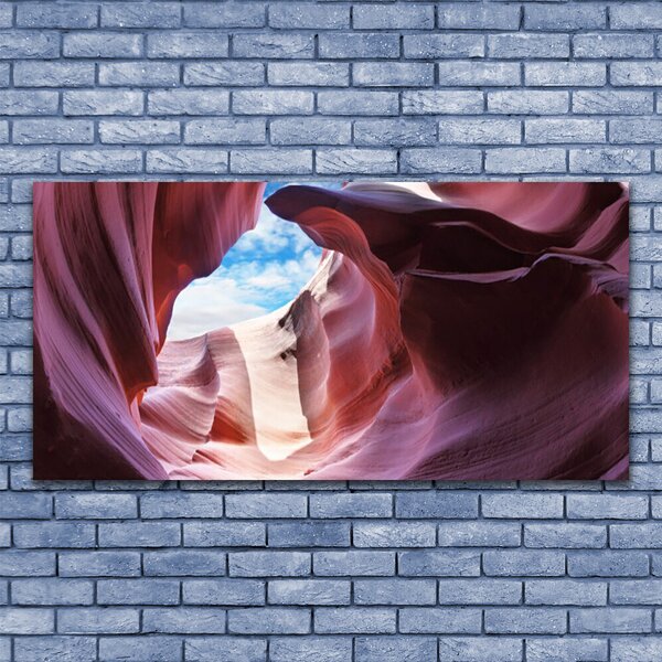 Tablou pe panza canvas Rock River Cazare Art roz albastru