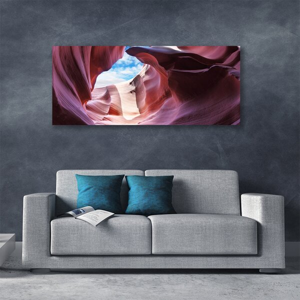 Tablou pe panza canvas Rock River Cazare Art roz albastru