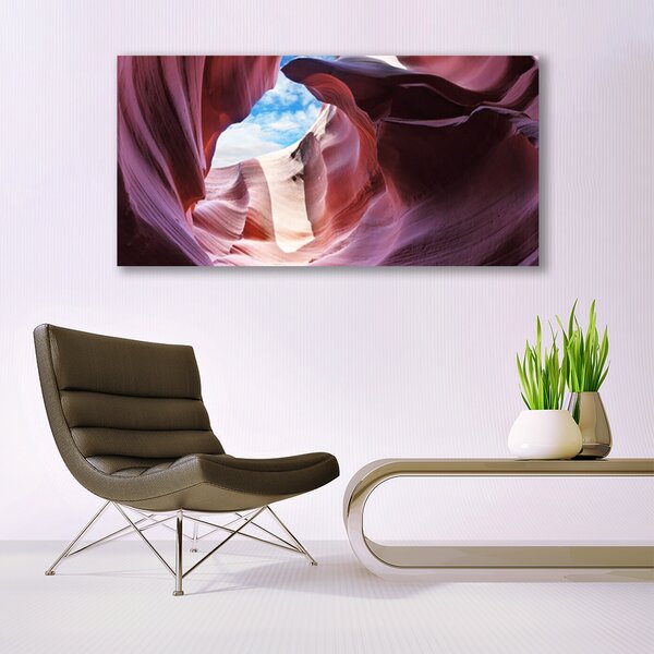 Tablou pe panza canvas Rock River Cazare Art roz albastru