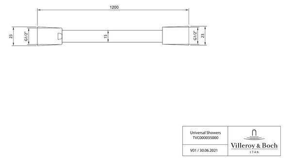 Villeroy & Boch Universal Showers furtun de duș 120 cm || TVC00003500064