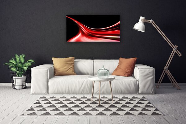 Tablou pe panza canvas Abstract Lines Art Rosu Negru
