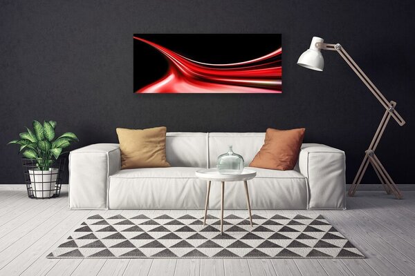 Tablou pe panza canvas Abstract Lines Art Rosu Negru
