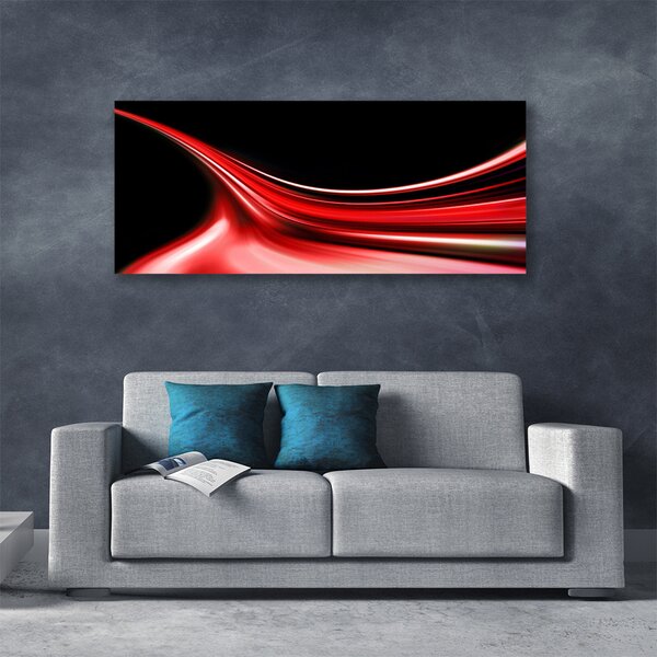 Tablou pe panza canvas Abstract Lines Art Rosu Negru