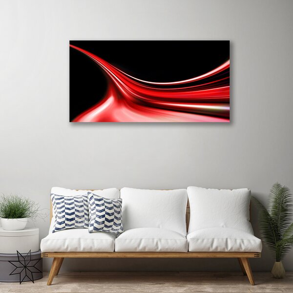 Tablou pe panza canvas Abstract Lines Art Rosu Negru