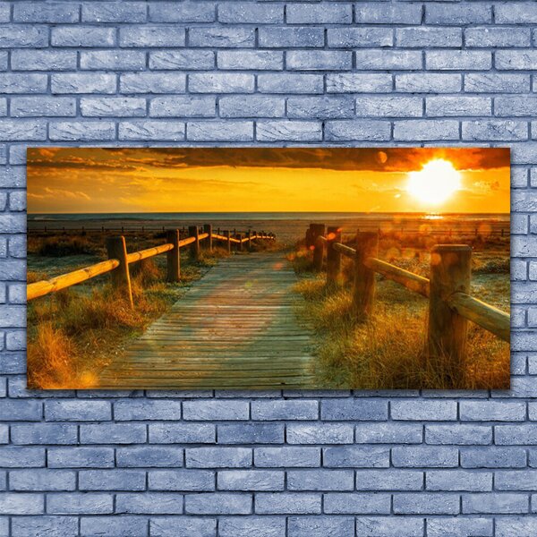 Tablou pe panza canvas Sun Way Arhitectura galben portocaliu