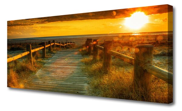 Tablou pe panza canvas Sun Way Arhitectura galben portocaliu