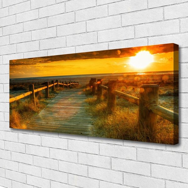 Tablou pe panza canvas Sun Way Arhitectura galben portocaliu