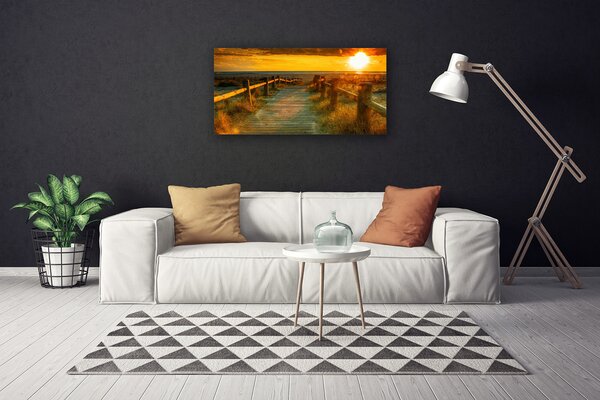 Tablou pe panza canvas Sun Way Arhitectura galben portocaliu