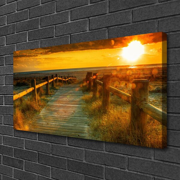 Tablou pe panza canvas Sun Way Arhitectura galben portocaliu