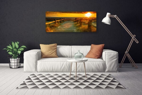 Tablou pe panza canvas Sun Way Arhitectura galben portocaliu