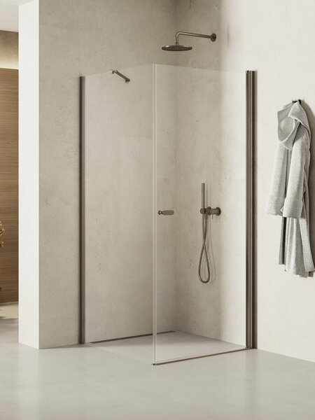New Trendy New Soleo Gunmetal Brushed cabină de duș 120x90 cm dreptunghiular grafit periat/sticlă transparentă K-2142