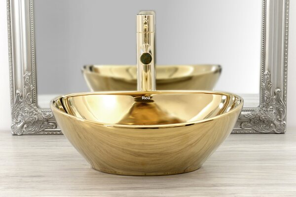 Baterie pentru baie Rea Tess High Light Gold