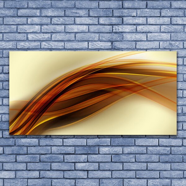 Tablou pe sticla Abstract Art Alb Portocaliu Maro