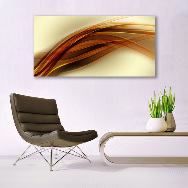 Tablou pe sticla Abstract Art Alb Portocaliu Maro